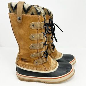 Sorel Joan Of Arctic Knit II Women's Snow Boots Brown Size 7 Waterproof